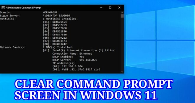 Clear Command Prompt Screen