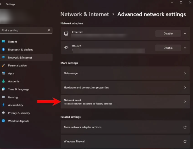 Change the network of windows 11