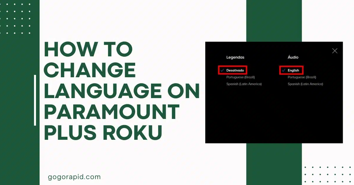 how to change language on paramount plus roku
