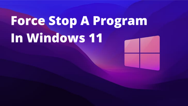 Force Stop A Program In Windows 11