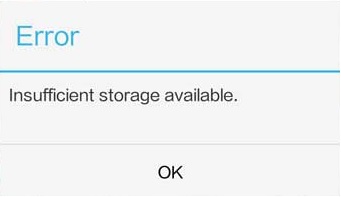 insufficient storage available on LG