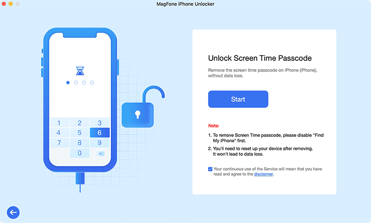 Unlock screen time passcode