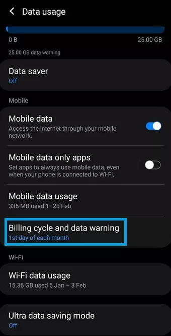 Android Data Usage
